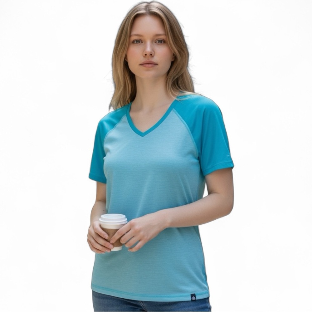 THE NORTH FACE GORPCORE STRIPE BLUE SHORT SLEEVE CREW NECK TOP S - Picture 1 of 11